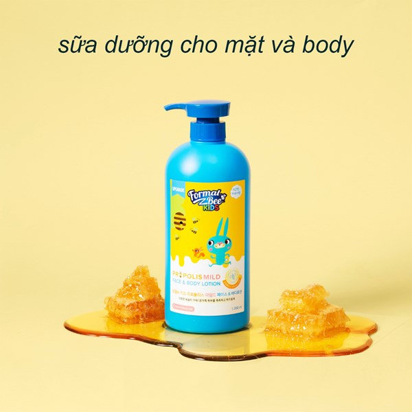 Sữa dưỡng thể dành cho mặt và body cho bé Formalbee Kids Propolis Mild Face & Body Lotion