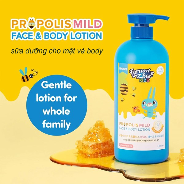 Sữa dưỡng thể dành cho mặt và body cho bé Formalbee Kids Propolis Mild Face & Body Lotion