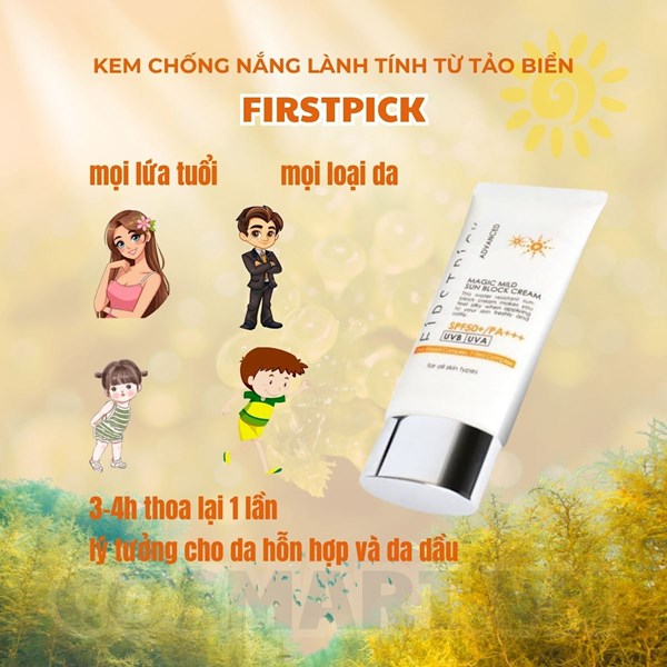 Kem chống nắng lành tính từ tảo biển và thảo mộc Firstpick magic mild sun cream SPF50+ PA++++ 60g