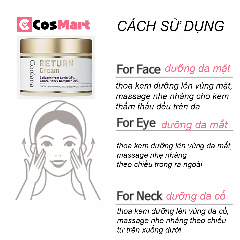 Kem dưỡng da chống lão hóa từ trứng cá hồi đen Coreana Return Cream 100ml Hàn Quốc