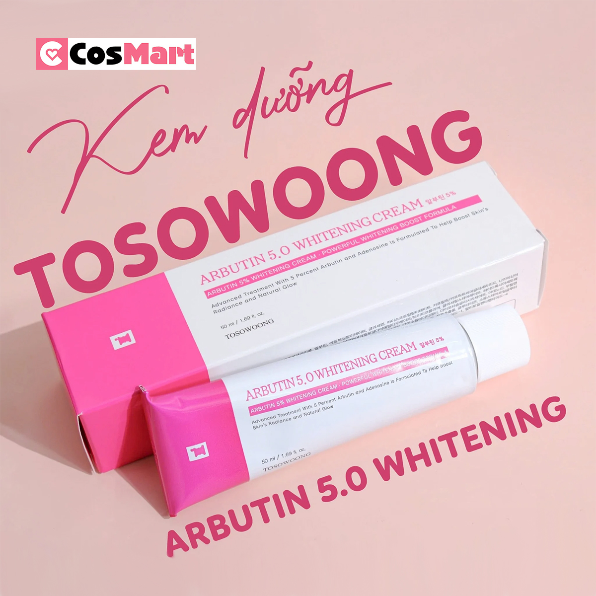 Kem dưỡng trắng sáng da căng mịn Tosowoong Arbutin Whitening cream 50g