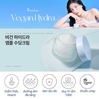 Kem dưỡng ẩm mỏng mịn làm dịu 9wishes vegan hydra ampoule soothing cream 50ml+50ml