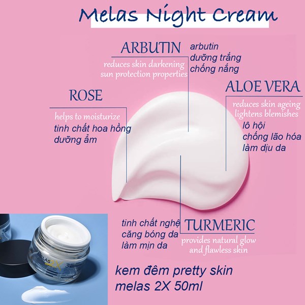 Bộ đôi kem dưỡng ngày đêm Melas 2X Cream Pretty Skin