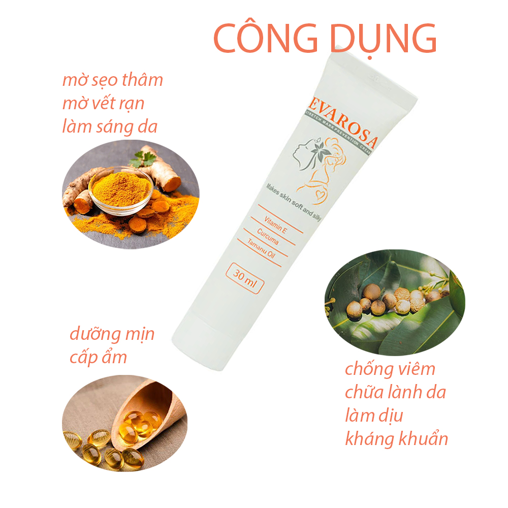 Kem chống rạn da mờ sẹo EVAROSA 30ml hàng Việt Nam