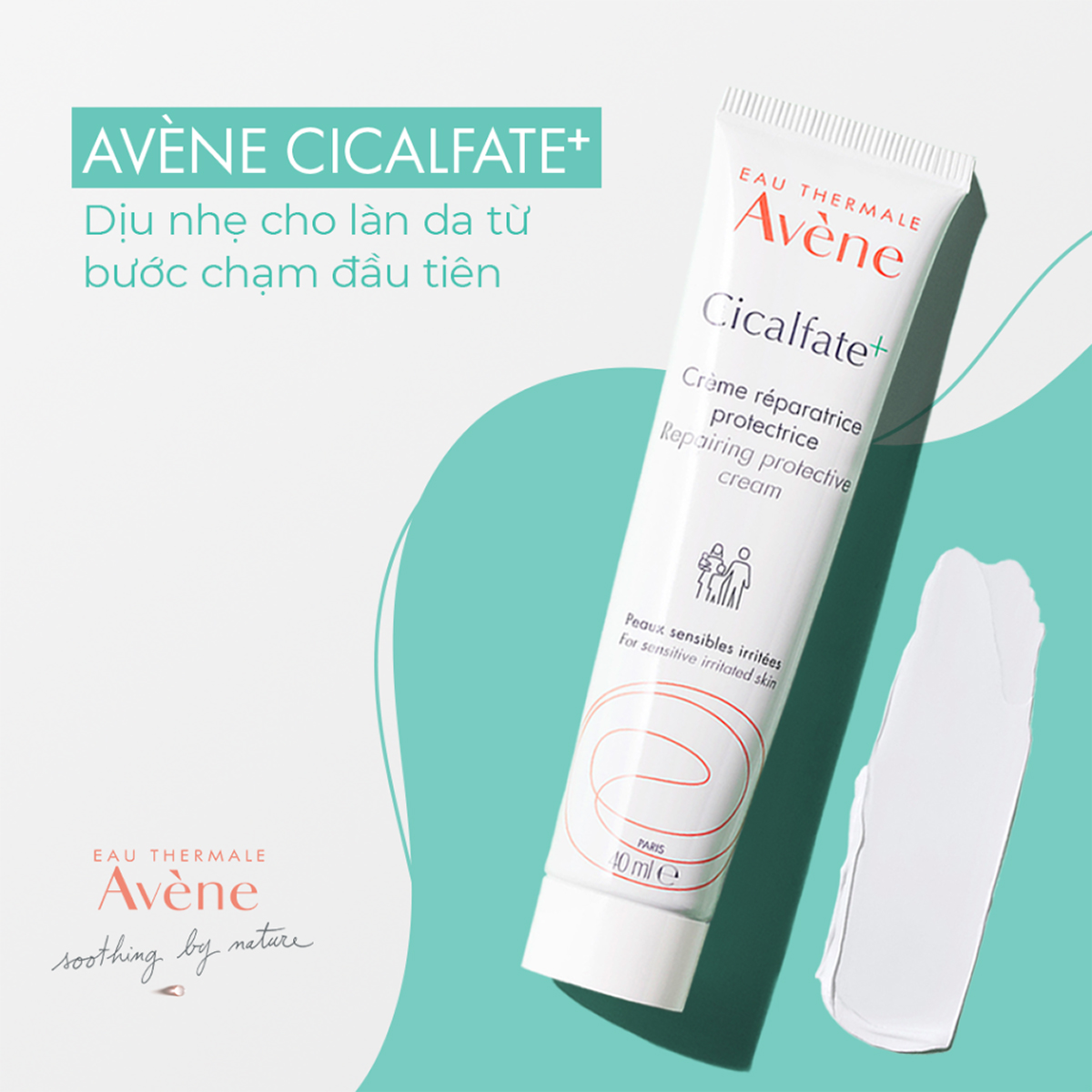 Kem dưỡng ẩm phục hồi da, trị sẹo thâm avene cicafate cream 100ml