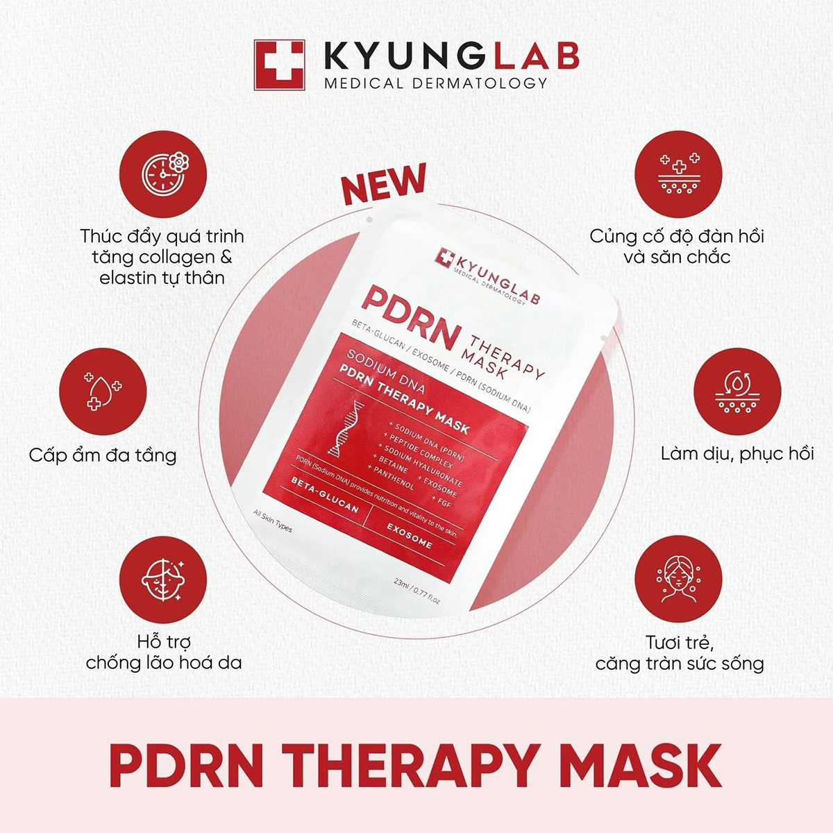 Mặt nạ giấy Kyung lab PDRN từ cá hồi dưỡng ẩm, căng mịn da túi 10 miếng