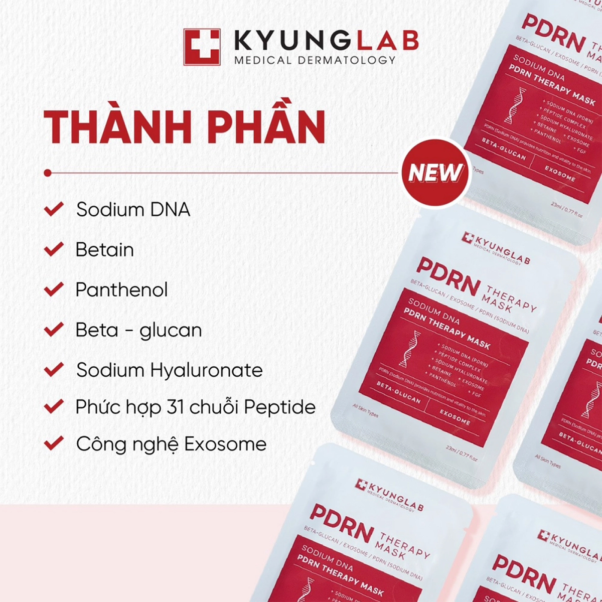 Mặt nạ giấy Kyung lab PDRN từ cá hồi dưỡng ẩm, căng mịn da túi 10 miếng