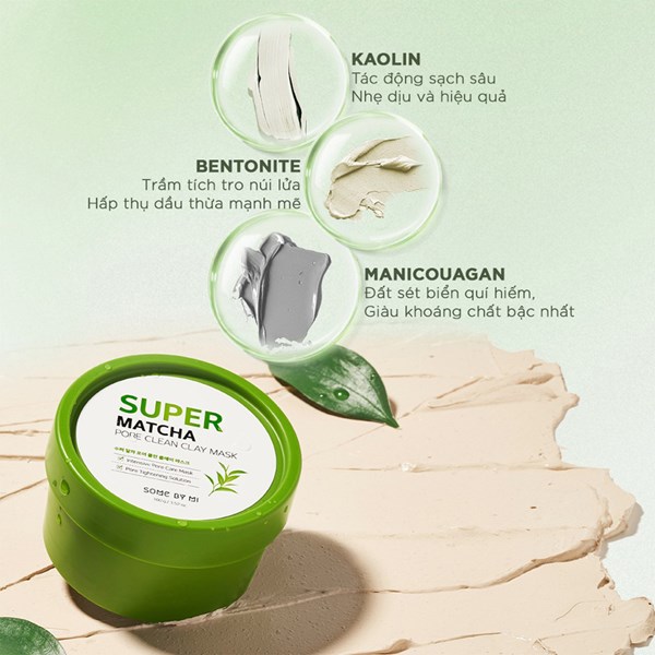 Mặt nạ đất sét Some by mi super matcha pore clean clay mask cho da dầu mụn