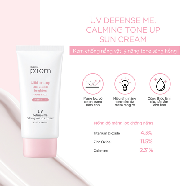 Kem Chống Nắng Vật Lý Make Prem UV Sun Cream Make P:rem