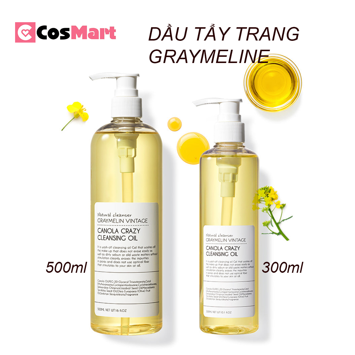 Dầu tẩy trang từ hạt cải Graymelin Hàn Quốc 