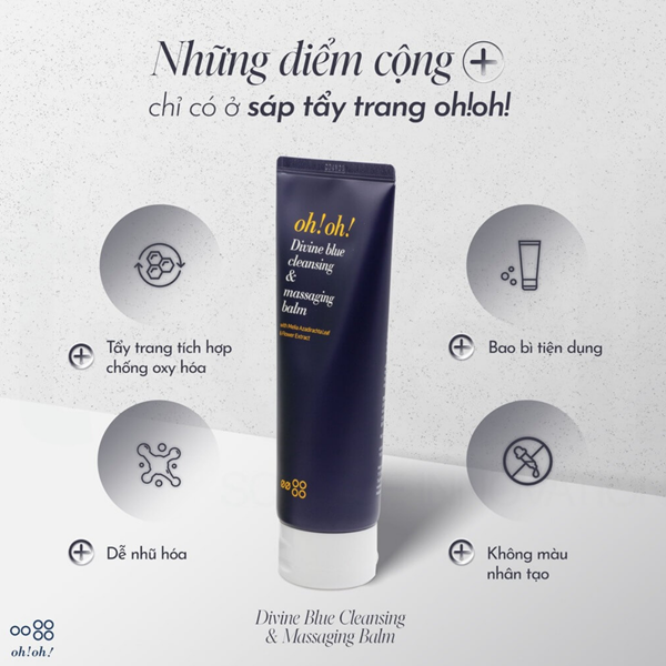 Sáp Tẩy Trang Làm Sạch Sâu, Làm Dịu Da Oh!Oh! Divine Blue Cleansing & Massaging Balm