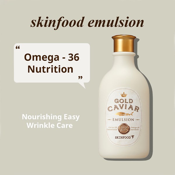 Bộ dưỡng da mềm mịn từ trứng cá tầm Skinfood cao cấp Gold Caviar EX 5 món