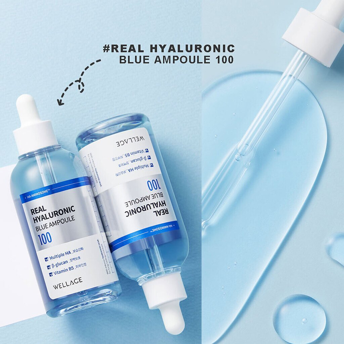 Bộ dưỡng da cấp ẩm, phục hồi Wellage Real Hyaluronic Blue Set