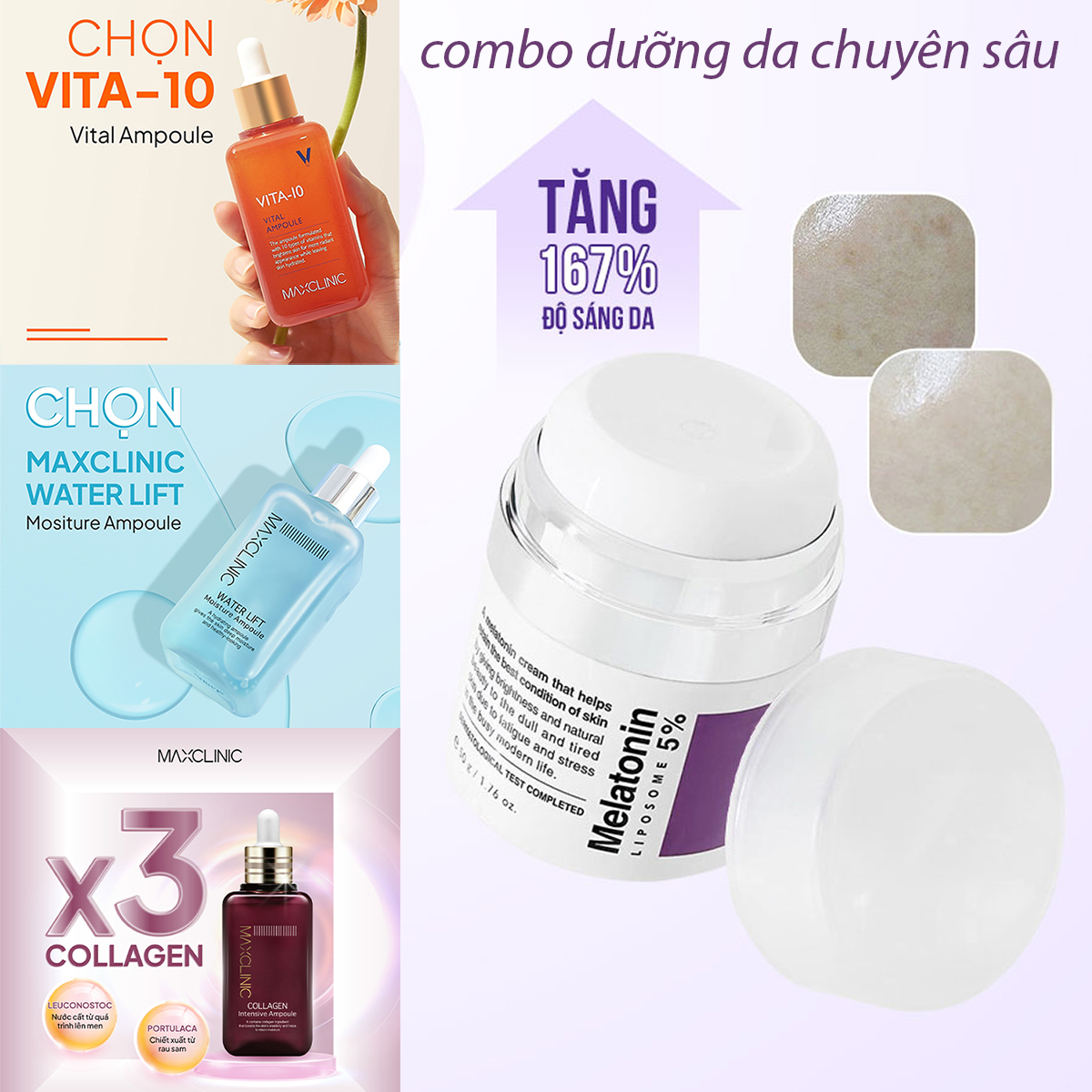 Combo dưỡng da chuyên sâu Maxclinic cao cấp