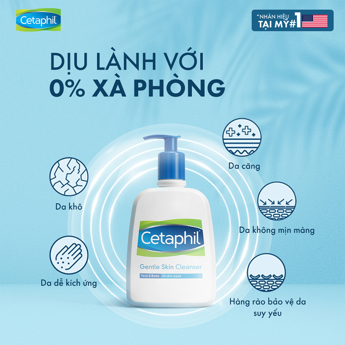 Sữa rửa mặt Cetaphil Gentle Skin Cleanser làm sạch dịu nhẹ