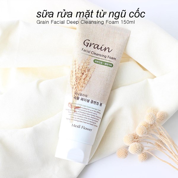 Sữa rửa mặt tạo bọt từ ngũ cốc Mediflower Grain Facial Deep cleansing foam 150g