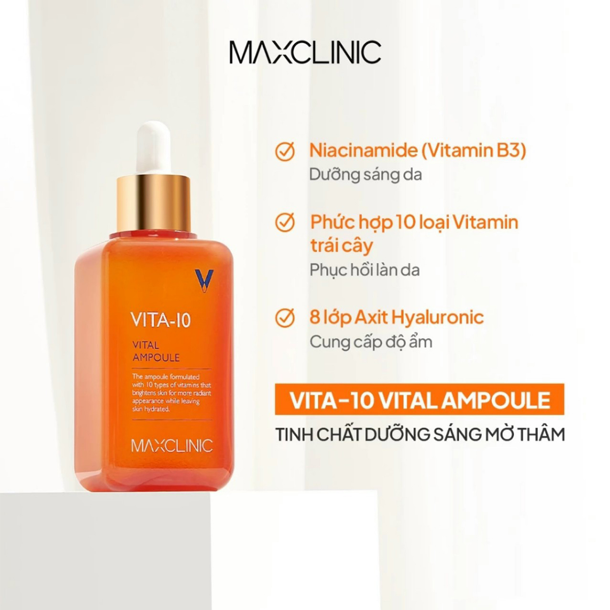 Dòng serum chống lão hóa xóa nhăn chống nắng dưỡng ẩm phục hồi da Maxclinic ampoule 100ml