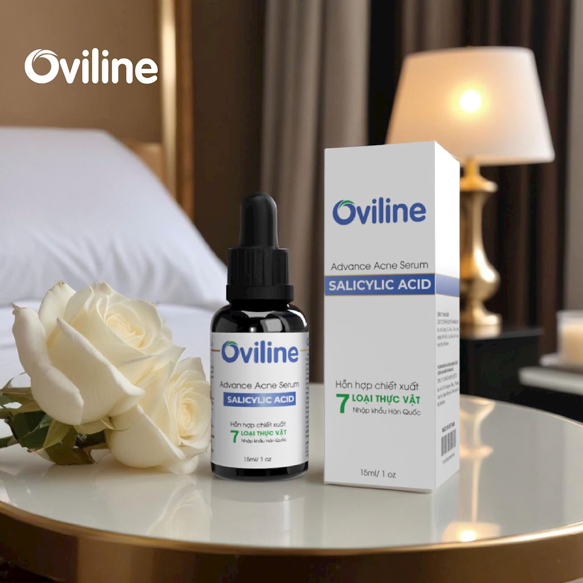 Serum ngừa mụn mờ thâm nám chống lão hóa Oviline 15ml