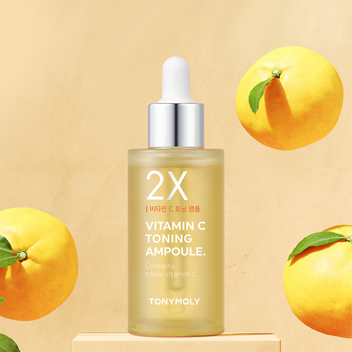 Serum dưỡng trắng căng bóng da Tonymoly 2X Vitamin C Toning Ampoule 50ml