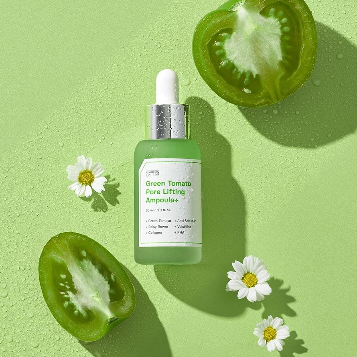 Serum thu nhỏ lỗ chân lông cà chua xanh sungboon green tomato pore lifting ampoule