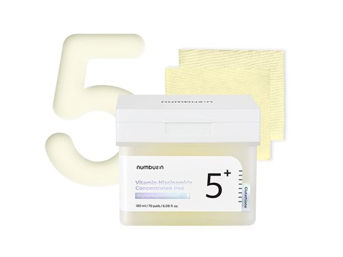 Toner Pad dưỡng trắng sáng Da Numbuzin Vitamin Niacinamide Concentrated Pad No.5 180ml (70 pads)