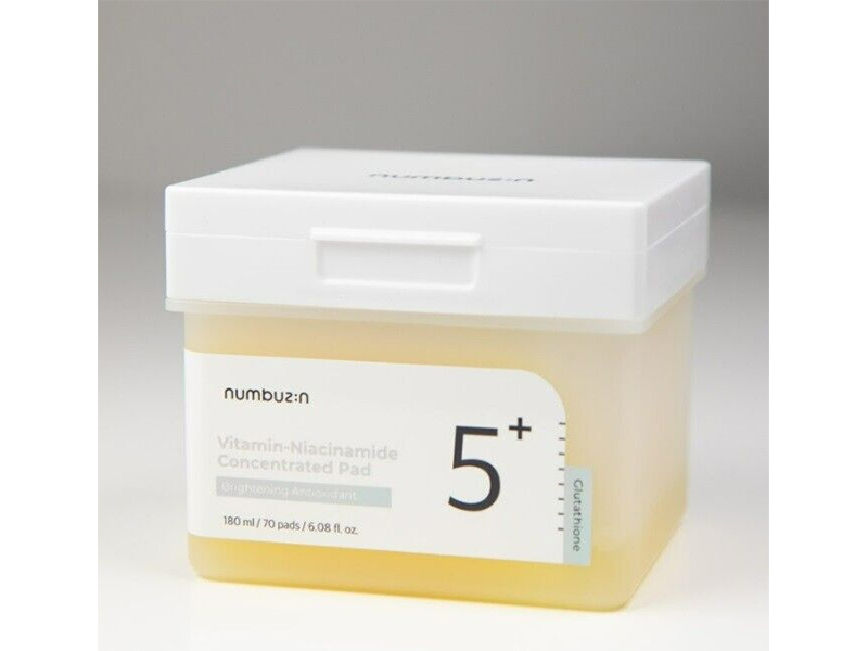 Toner Pad dưỡng trắng sáng Da Numbuzin Vitamin Niacinamide Concentrated Pad No.5 180ml (70 pads)