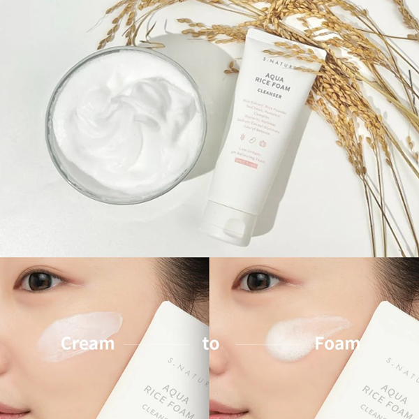 S Nature Aqua Rice Mildly Acidic Cleansing Foam