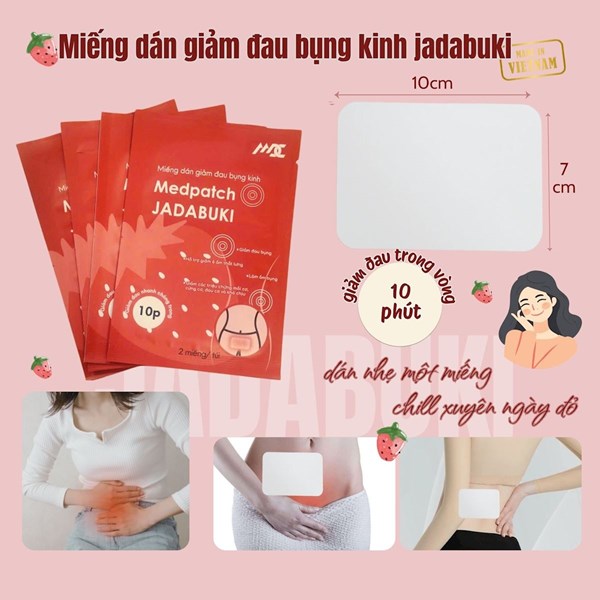 Miếng dán giảm đau bụng kinh Jadabuki hộp 8 miếng