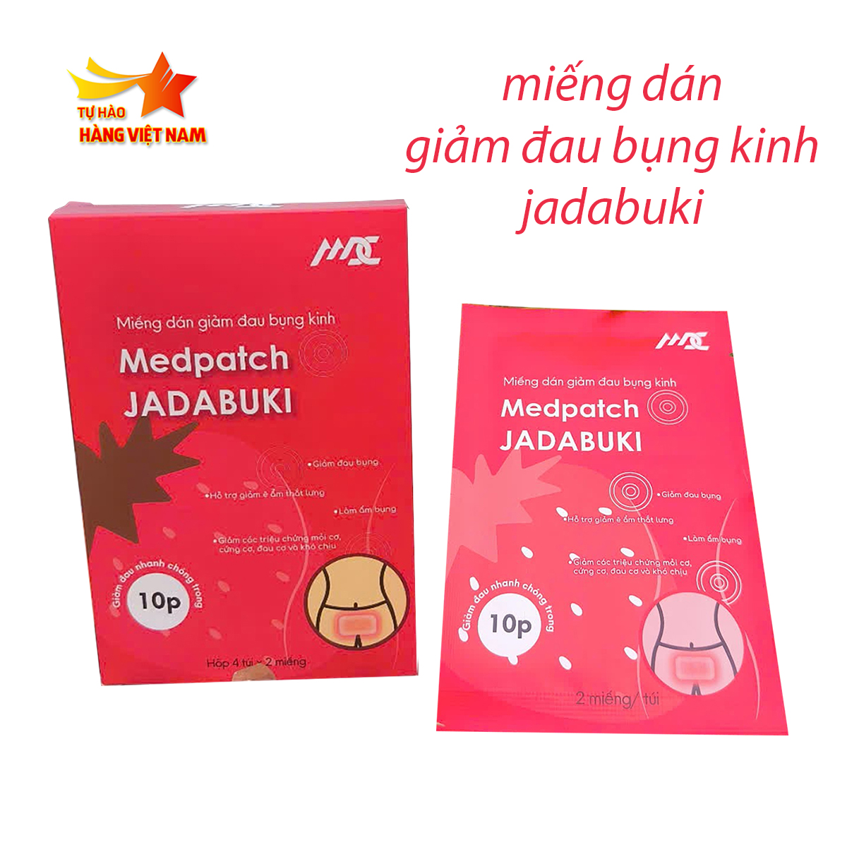 Miếng dán giảm đau bụng kinh Jadabuki hộp 8 miếng