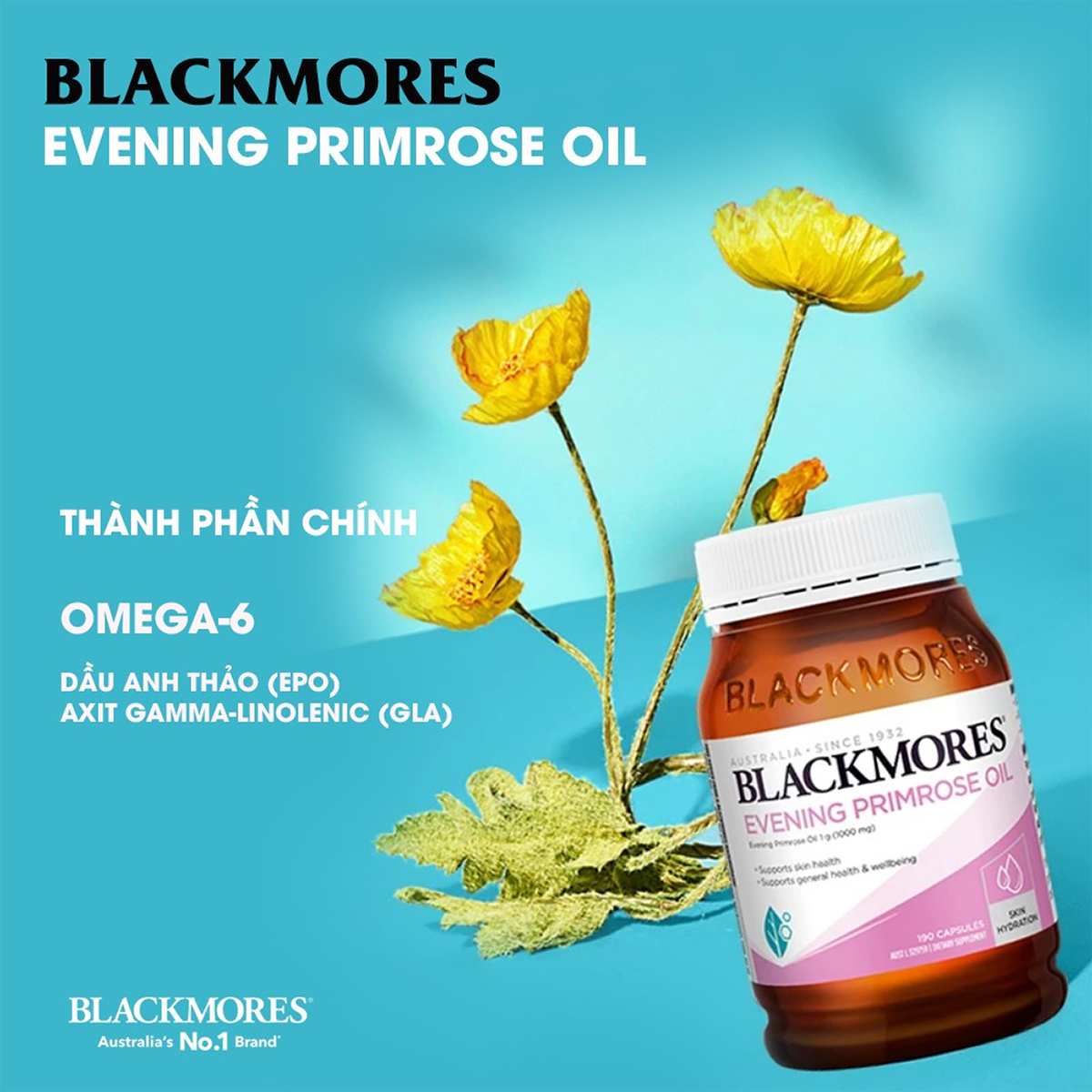 Tinh dầu hoa anh thảo Blackmores Úc 190 viên