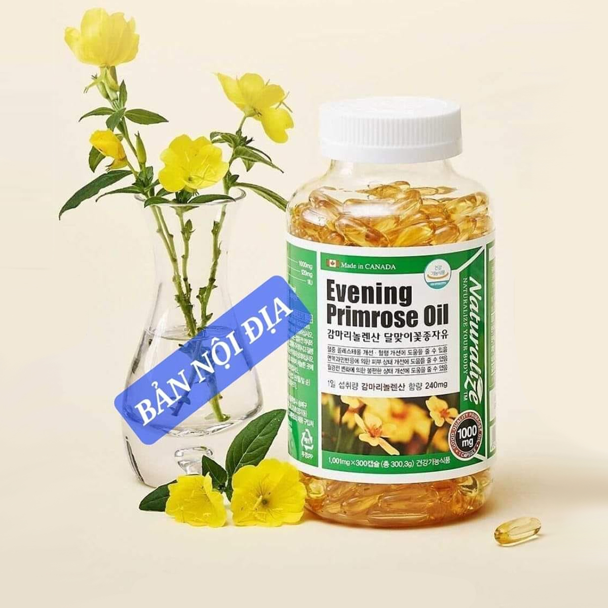 Tinh dầu hoa anh thảo Naturalize Evening Primrose oil 300 viên mẫu nội địa