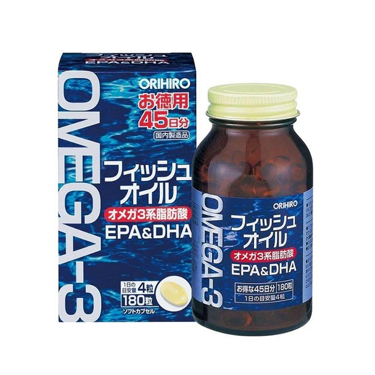 Omega 3 Orihiro 180 viên tăng thị lực hỗ trợ tim mạch