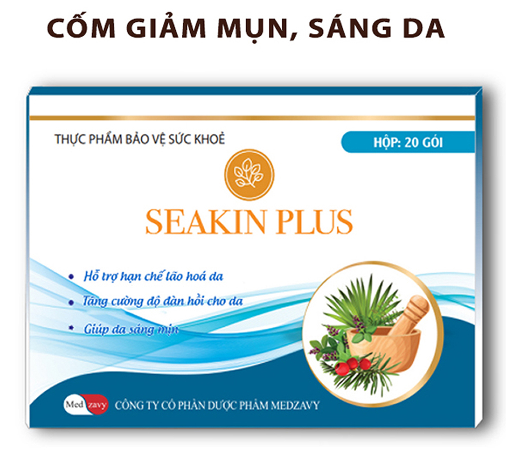 Bột cốm SEAKIN giảm mụn, trắng da, mờ thâm, căng mịn da hộp 20 gói hàng Việt Nam