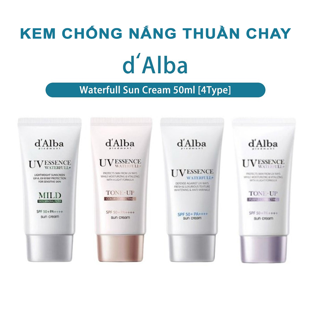 Kem chống nắng thuần chay D'alba 50ml dịu nhẹ lành tính top 1 Olive Young